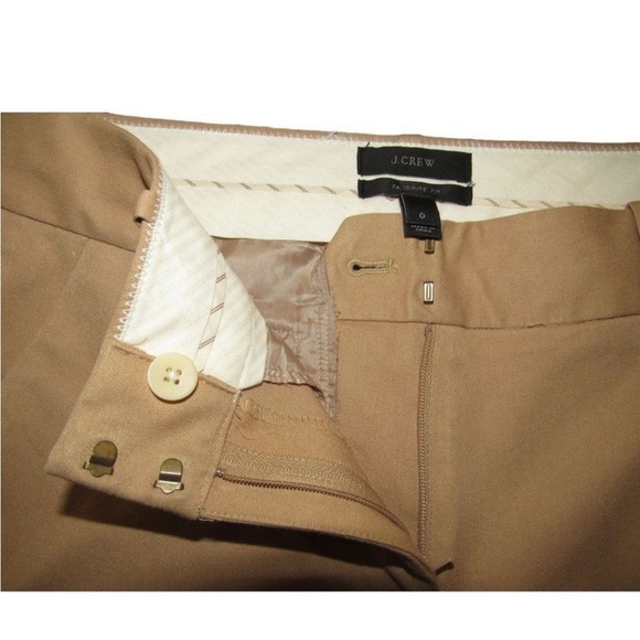 J. Crew Favorite Fit Tan Bristol Pants Stretch Trousers - Size 00 - Picture 5 of 7